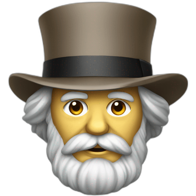 karl marx with a hat emoji