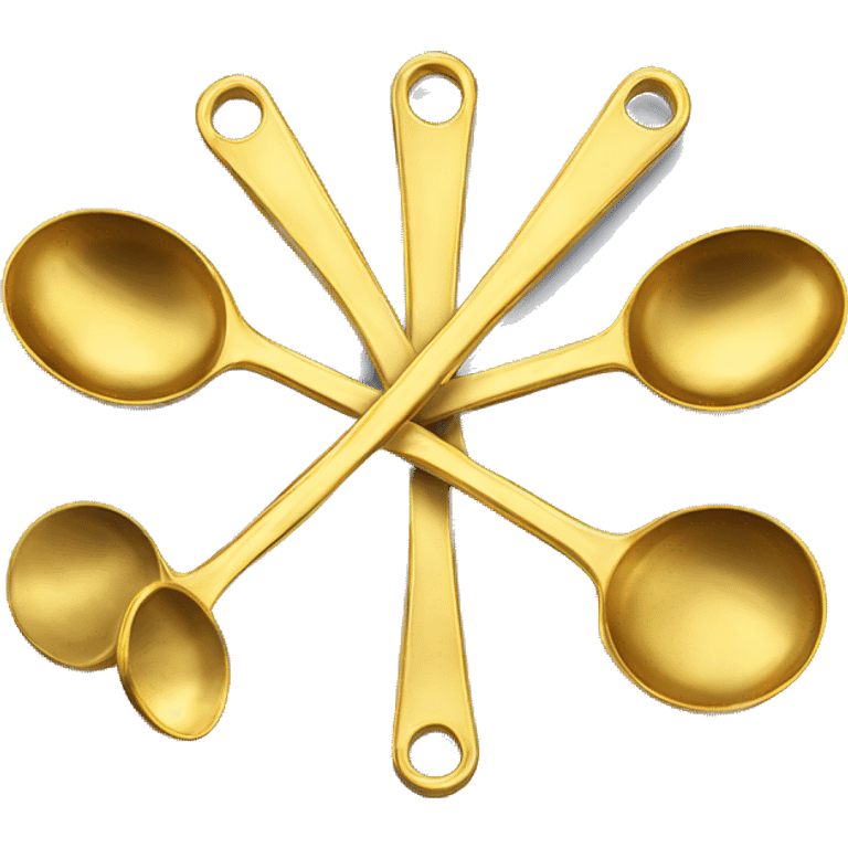 Realistic gold measuring spoons emoji