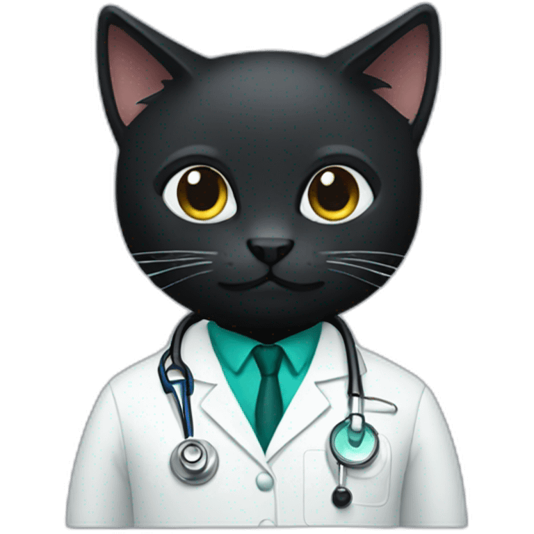 doctor black cat emoji