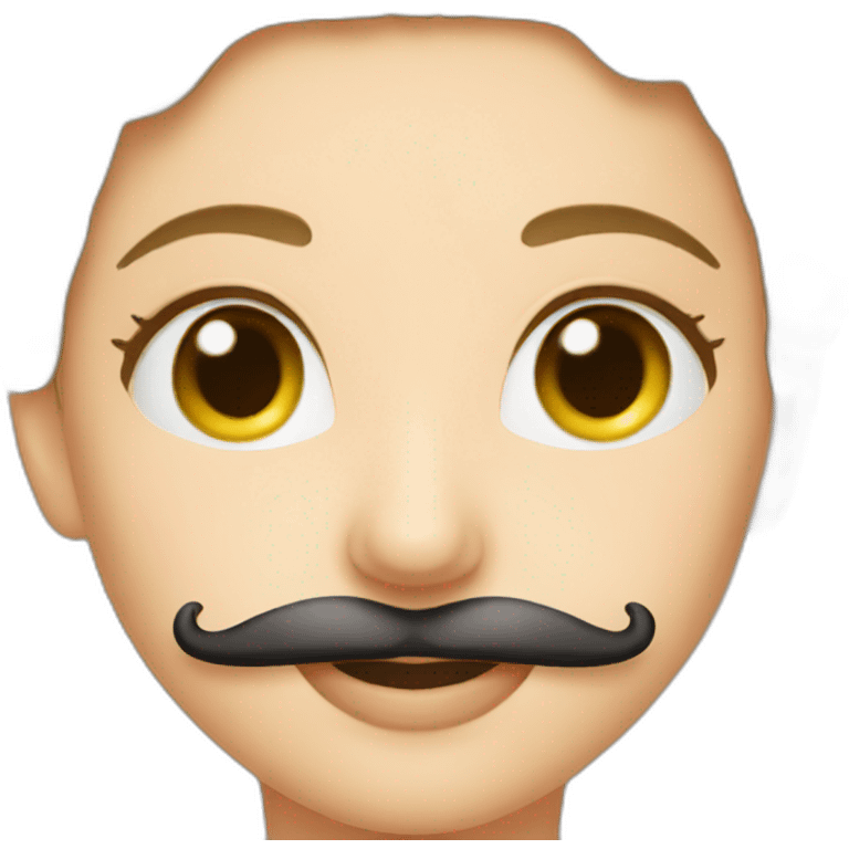 Female Flight attendant moustache emoji