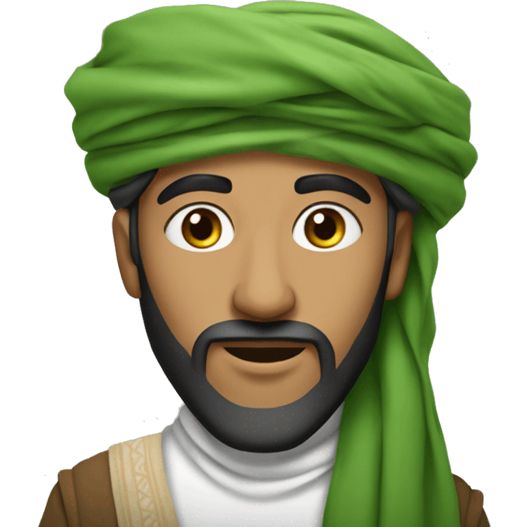 arab bedouine with a green turban emoji