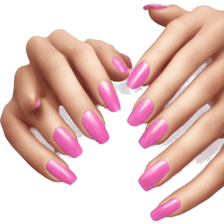 Manicure pink nails emoji