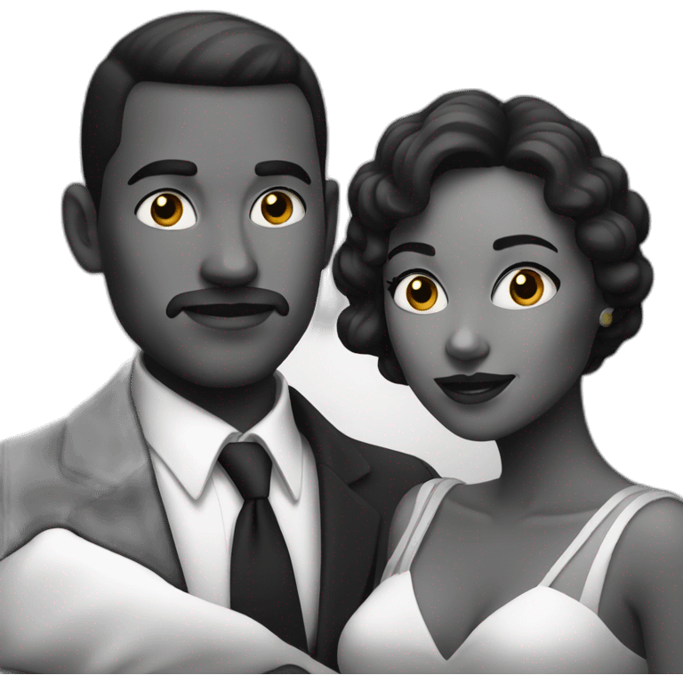 Couple noir emoji