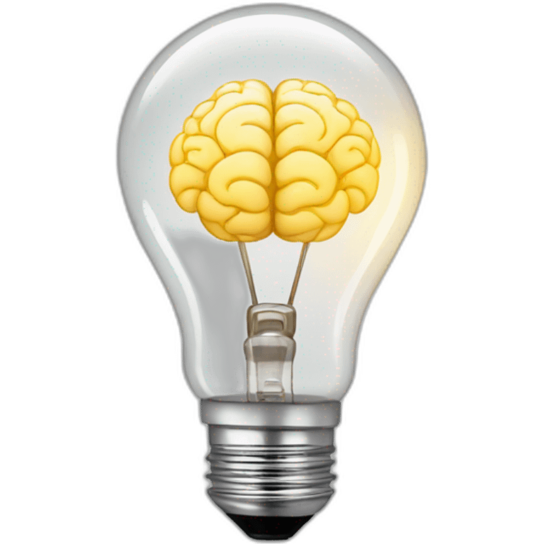 brain inside the light bulb emoji