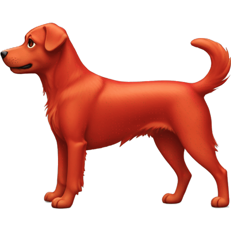 Bright Scarlet red dog standing side view emoji