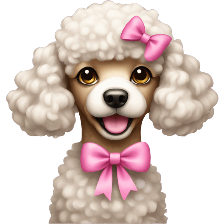 poodle with pink bow emoji