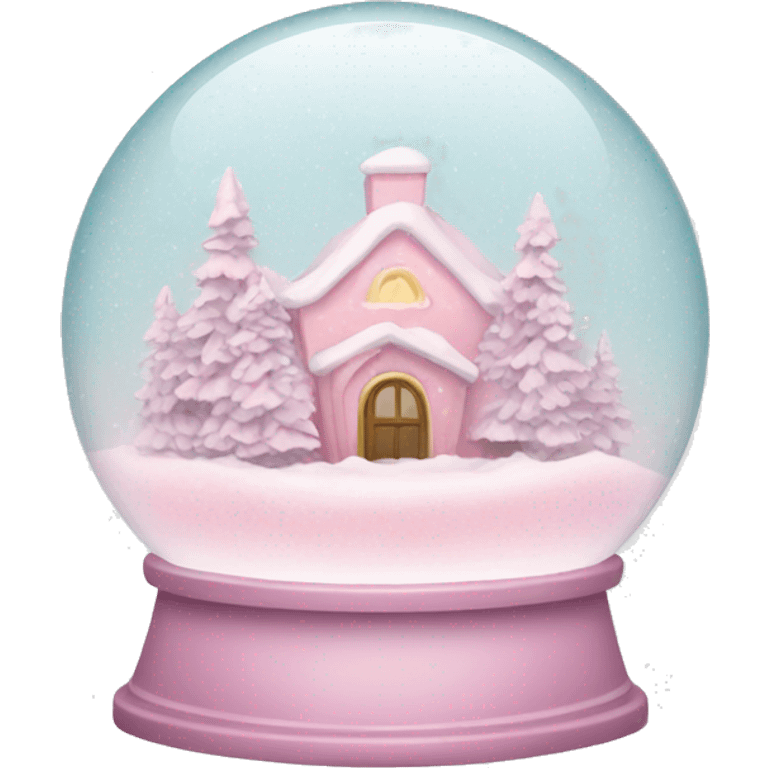 Pastel pink snow globe emoji