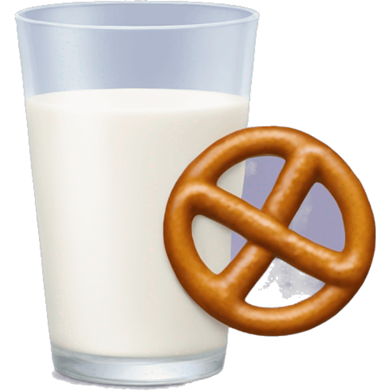 A glass of milk with a pretzel emoji