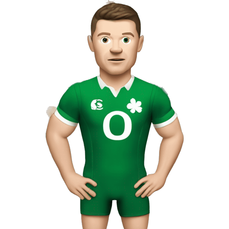 Brian O’Driscoll in his prime, wearing his Irish rugby kit, playing rugby emoji