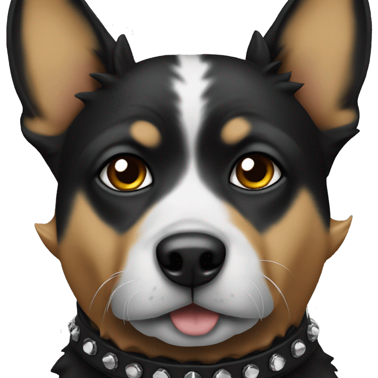 Dog  spiked collar black  emoji