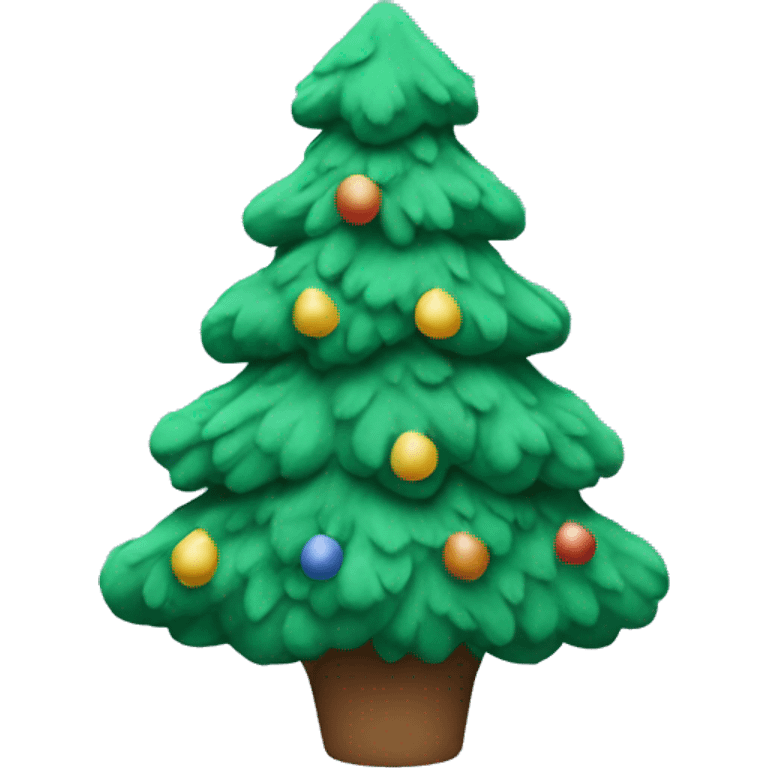 Flocked Christmas tree no ornaments emoji