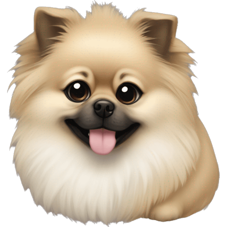 furry pomeranian white and pug hugging emoji