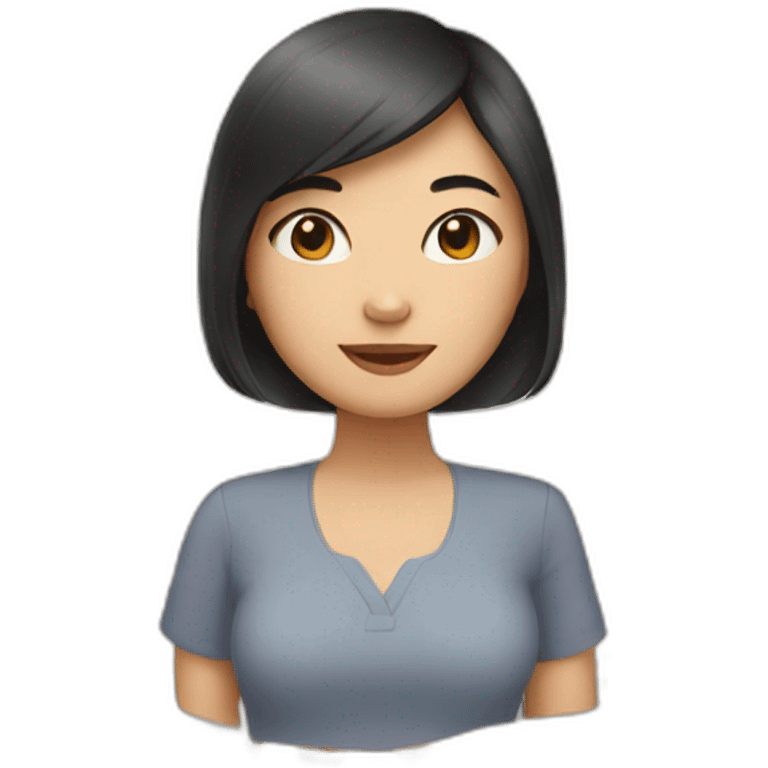 Vietnamese woman with a cat emoji