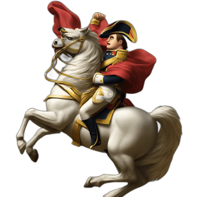 serious angry napoleon on horse hold golden eagle emoji