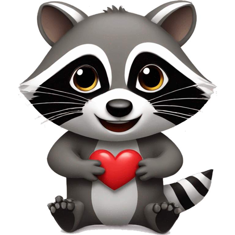 Racoon couple in love emoji