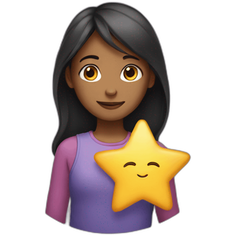 Girl holding a star emoji