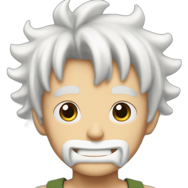 luffy white curly hair emoji