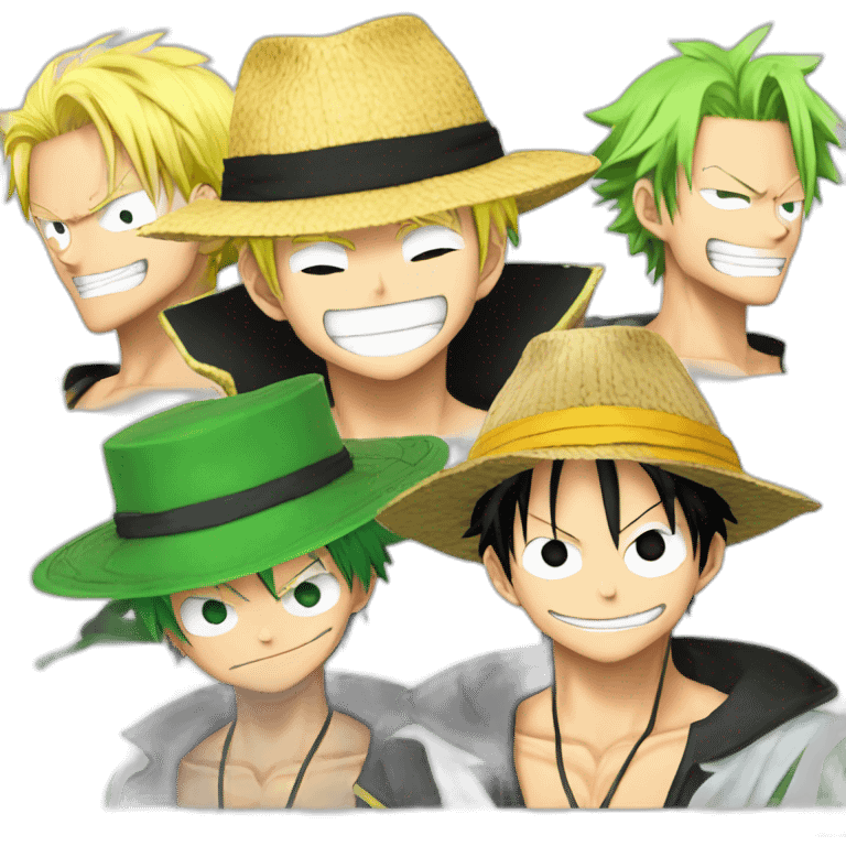 Monkey d Luffy with Sanji and zoro emoji