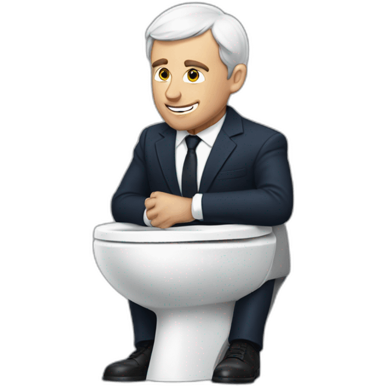 Macron aux toilette  emoji