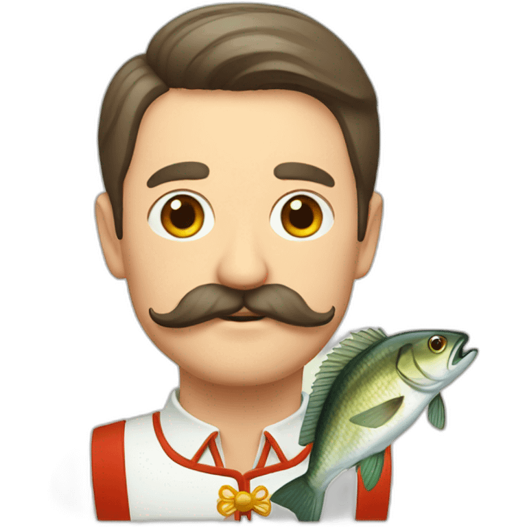 russian moustache husband with fish emoji