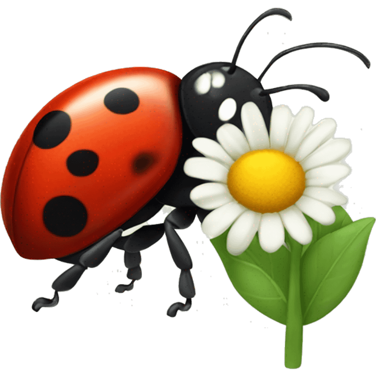 A ladybug with a flower emoji