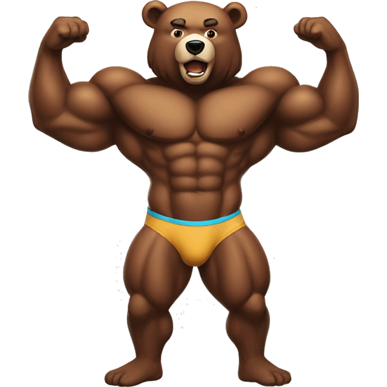 Mens Physique Bodybuilding Bear  emoji