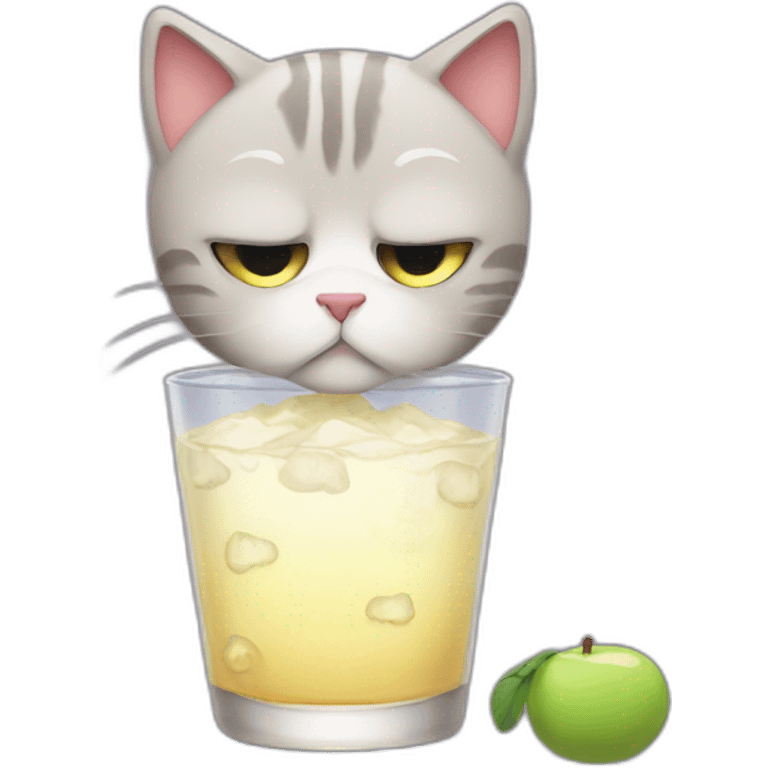 sad cat drink whicky emoji