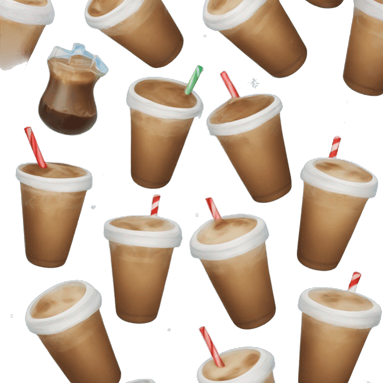 Iced coffee Christmas cup emoji