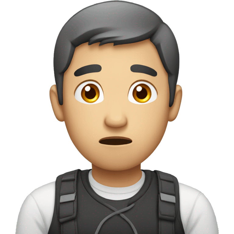 anxious asian man emoji