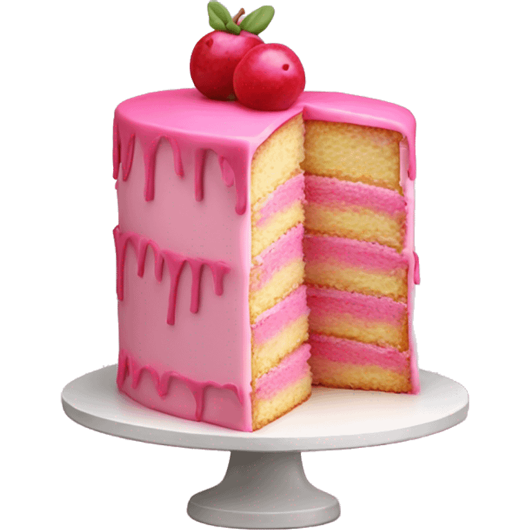 Realistic pink layered cake emoji