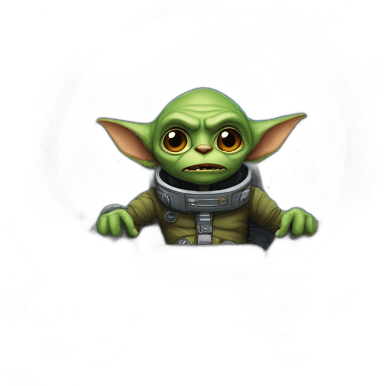 A goblin in a cockpit of a spaceship emoji