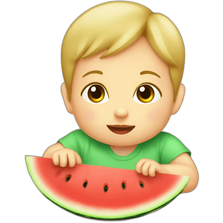 Baby eating watermelon emoji