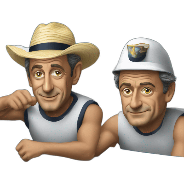 sarkozy and tromp on a jboat emoji