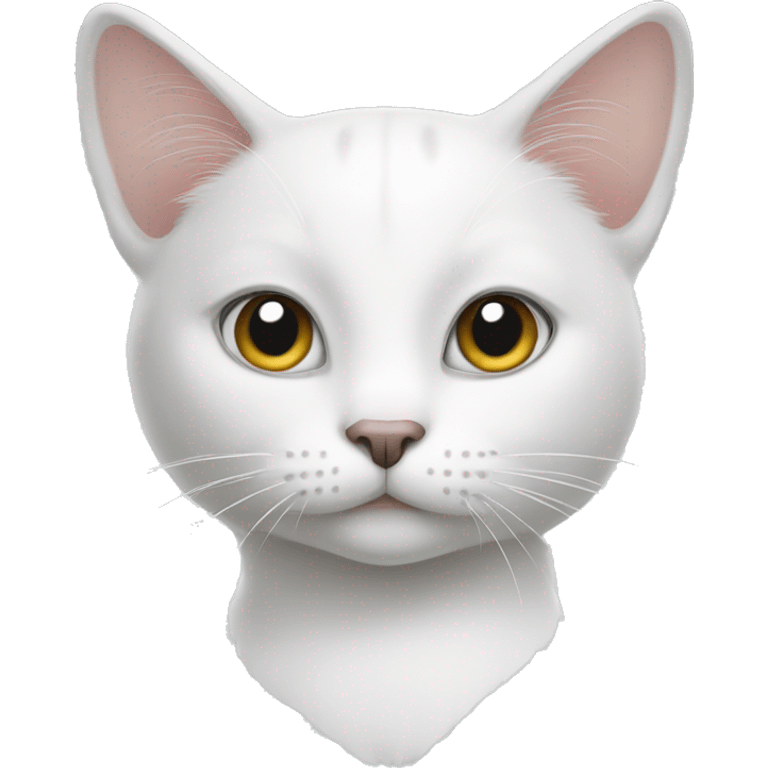 White cat with grey spot emoji