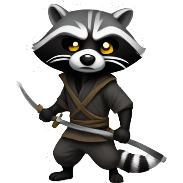 a ninja racoon in the shadow emoji