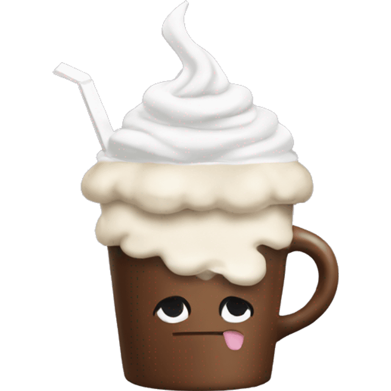 Coffee with whipped cream emoji