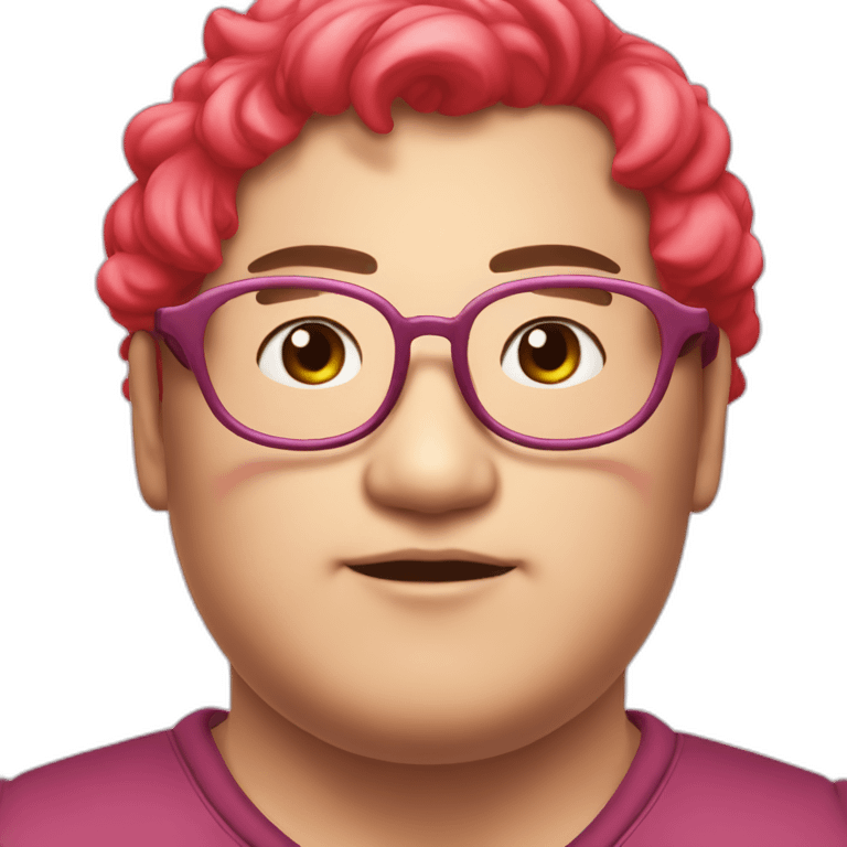 red-spectacles-fat-men-japanese-pinkhair emoji