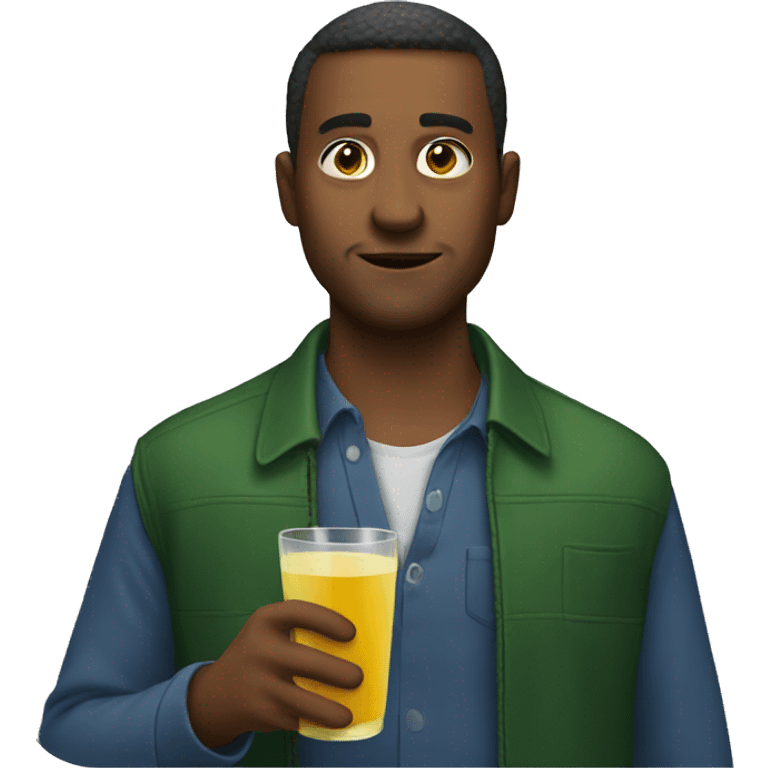 man drink apple juice emoji