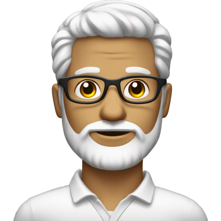 Homem branco cabelo claro curto com barba e óculos emoji