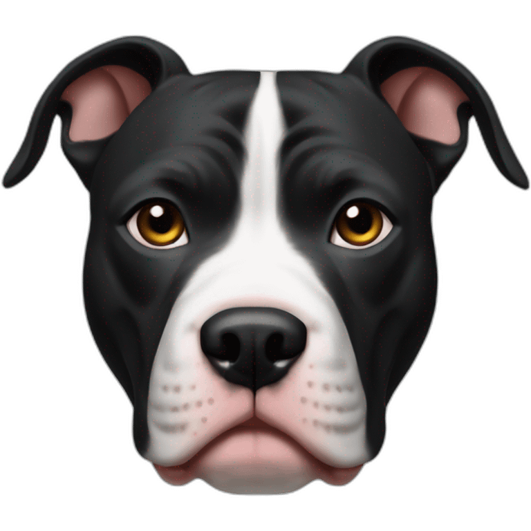 pitbull black tri with cropped ears emoji