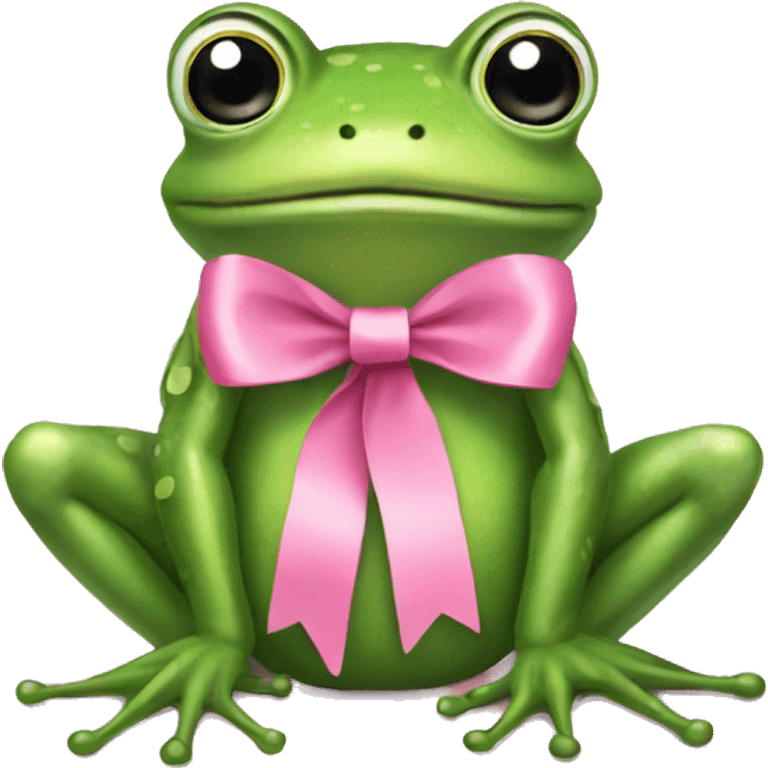 Frog wearing a pink ribbon emoji