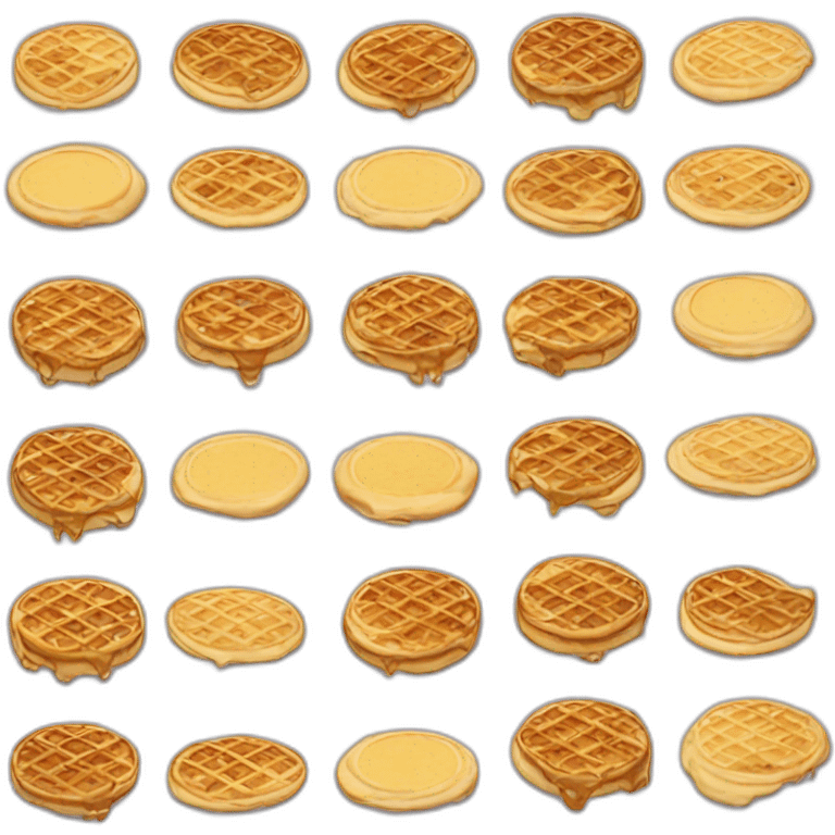 waffle boxing a pancake emoji