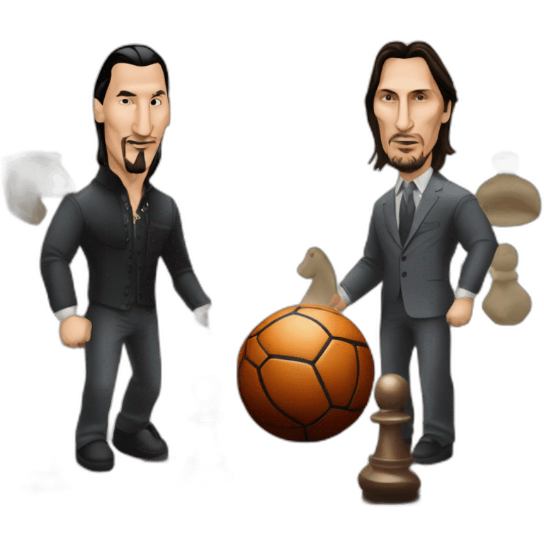 Ibrahimovic und messi spielen schach emoji