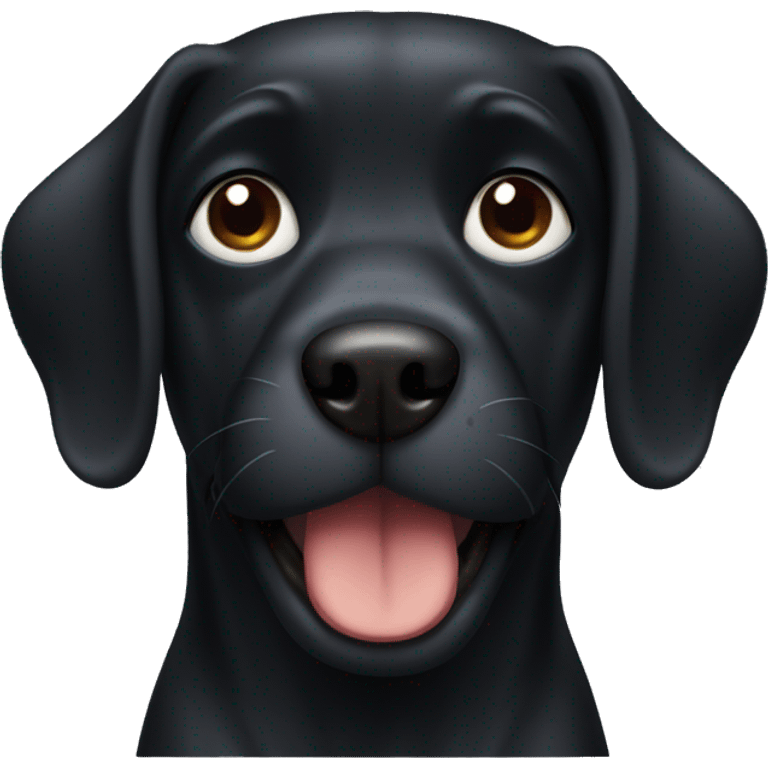 Upset black dog  emoji