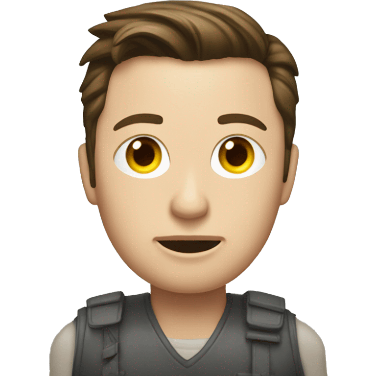 Elon musk wearing a traffic code on his head emoji