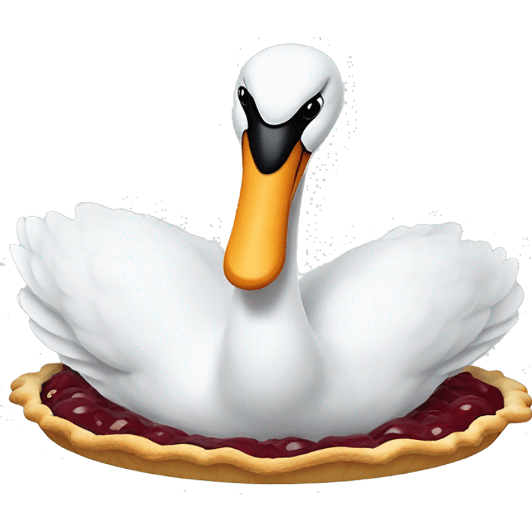 swan eating a pie emoji