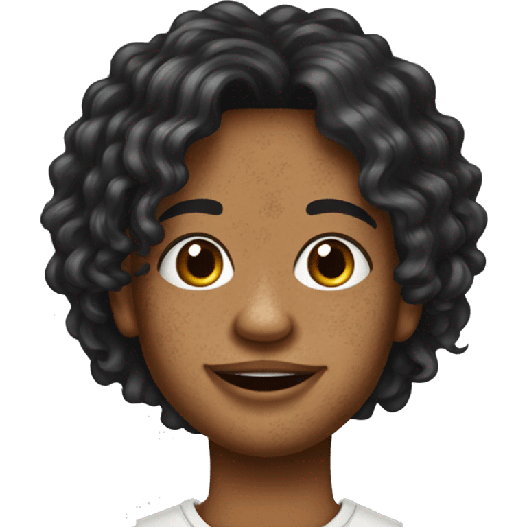 Vitiligo na boca e cabelo comprido emoji