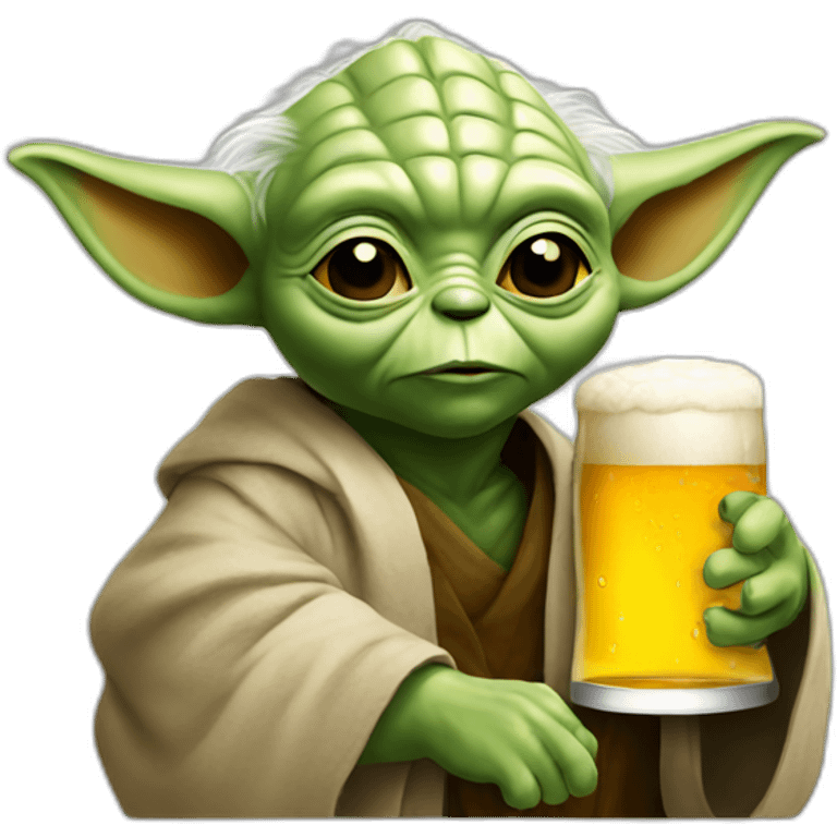 Yoda with beer emoji