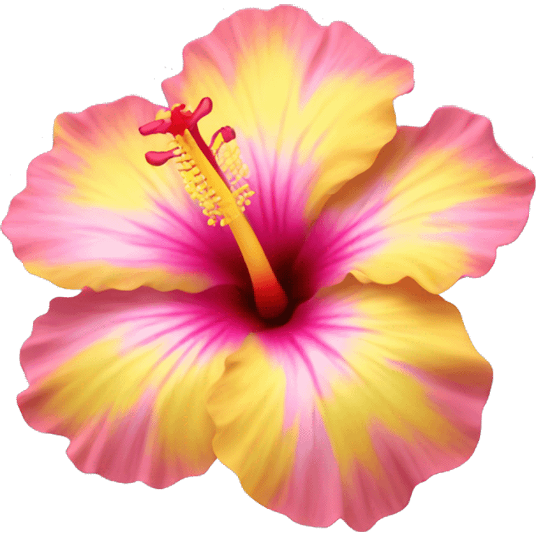 yellow and pink hibiscus flower emoji