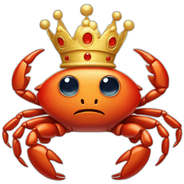 Crab with a crown on his head emoji